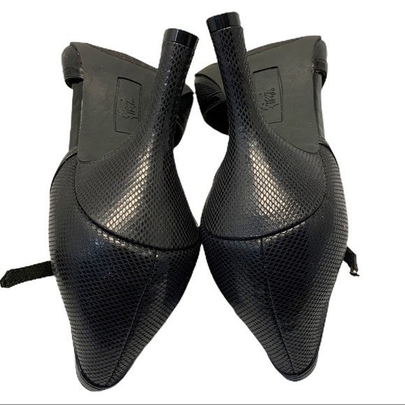 Fioni Black Pointy Toe T Strap Heels- Size 10 - Picture 14 of 14